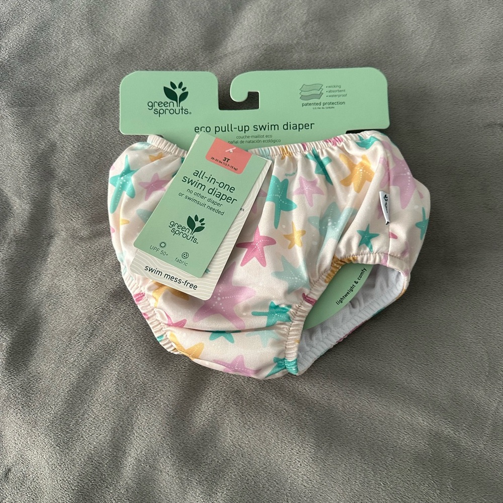 NWT 3T Green Sprouts Eco-Friendly Swim Diaper